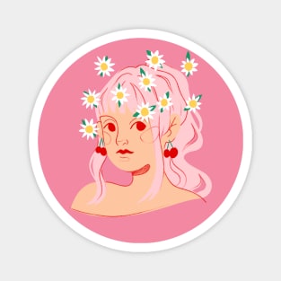 Pink summer girl Magnet